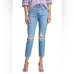 Levi’s Wedgie Distressed Blue Jeans - 27